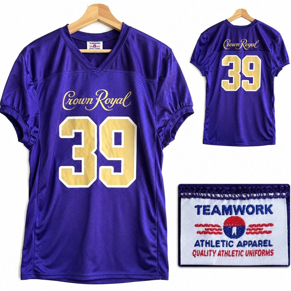 Vintage Crown Royal #39 Football Purple Jersey Teamwork Athletic Men's Size XL